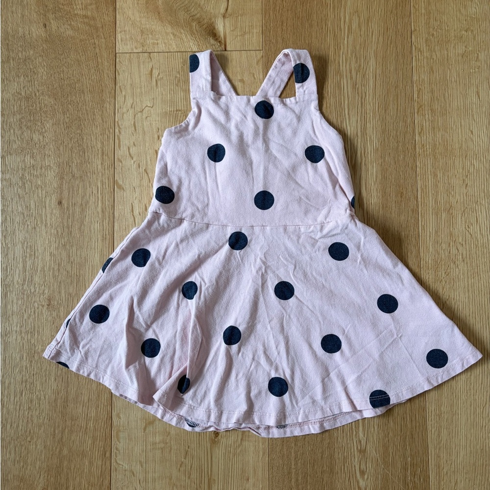 Gap pink polka dot cross dress 3T